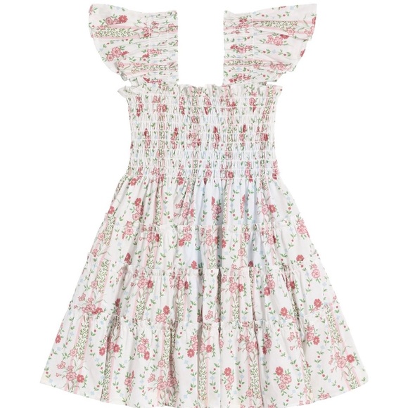 Hill House Tiny Ellie Nap Dress Floral Smocked Dress - Pink and White - Picture 1 of 2